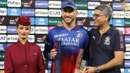 IPL 2024: RCB Skipper Faf du Plessis Dedicates His &lsquo;Man of the Match&rsquo; Award to Yash Dayal After Reaching Playoffs With Win Over CSK