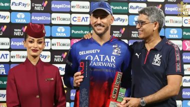 IPL 2024: RCB Skipper Faf du Plessis Dedicates His ‘Man of the Match’ Award to Yash Dayal After Reaching Playoffs With Win Over CSK