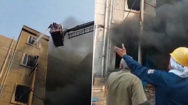 Delhi Fire: Massive Blaze Erupts at Factory in Bawana Industrial Area; Six Injured (Watch Video)