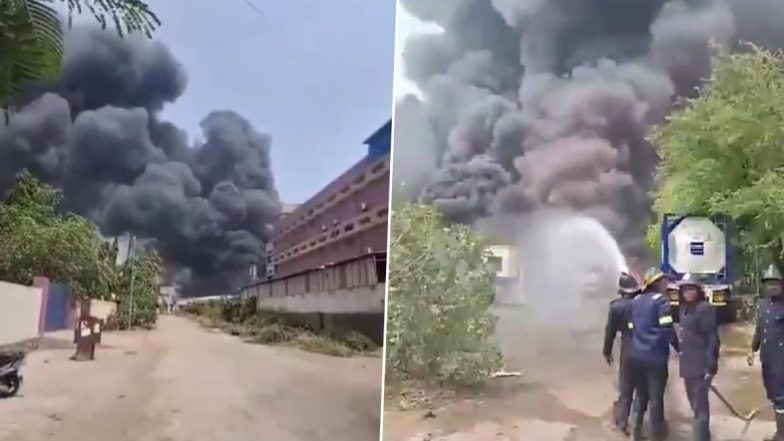 Dombivli Fire: Blaze Erupts Due to Boiler Explosion in a Factory in MIDC Area, Fire Tenders Rushed to Spot (Watch Video)