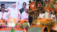 Odisha Lok Sabha Elections 2024: PM Narendra Modi Holds Roadshow in Puri, Sambit Patra by His Side (Watch Video)