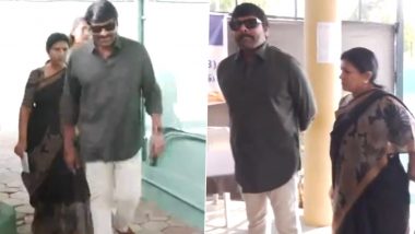 Lok Sabha Elections 2024: Chiranjeevi Konidela and His Wife Surekha, Vote at Hyderabad’s Jubilee Hills Polling Booth (Watch Video)