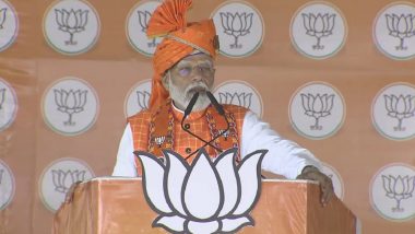Lok Sabha Elections 2024: Want 400 Seats to Ensure Congress Doesn’t Bring Back Article 370 and Put 'Babri Lock’ on Ram Temple, Says PM Narendra Modi in MP's Dhar (Watch Video)