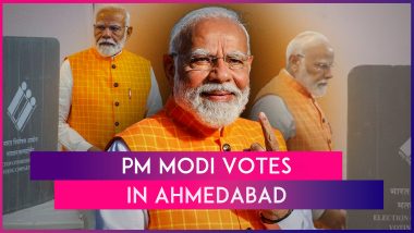 Lok Sabha Elections 2024: PM Narendra Modi Casts His Vote At Ahmedabad School In Third Phase Of General Elections 2024; Huge Crowd Gathers Outside Polling Booth