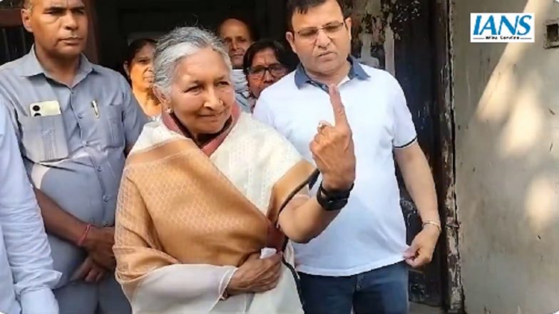 Richest Woman With USD 33 Billion Net Worth, Savitri Jindal, Casts Vote at Hisar in Haryana, Confident of PM Narendra Modi’s Third Term (Watch Video)