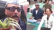 Jackie Shroff Gets Annoyed With Paparazzi on International Yoga Day, Asks Them To Relax and Breathe, Actor Says &lsquo;Saans Le Lamba&rsquo; (Watch Video)