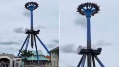 US: People Get Trapped After 'AtmosFEAR' Ride Malfunctions at Oaks Amusement Park in Portland, Horrific Video of People Hanging Upside Down Surfaces