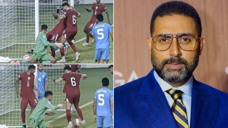 ‘Absolutely Ridiculous’ Abhishek Bachchan’s Reaction to India’s Defeat by 'Controversial' Qatar Goal in 2026 FIFA World Cup Qualifiers (See Pics)