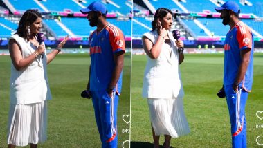 Jasprit Bumrah-Sanjana Ganesan Interview Video: Husband, Wife’s 'What's for Dinner' Banter Post India’s Win Over Pakistan in T20 World Cup 2024 Goes Viral