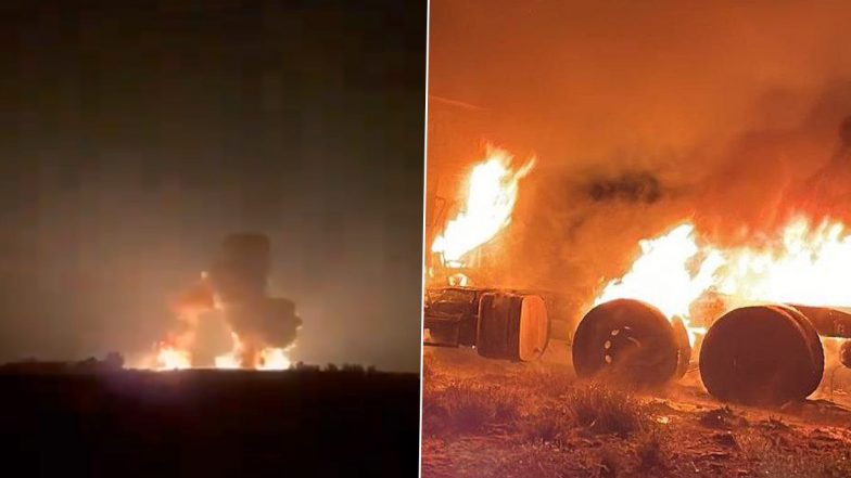 Lebanon: Three Hezbollah Members Killed After Nine Israeli Missiles Target Tanker Convoy in Hermel (Watch Videos)