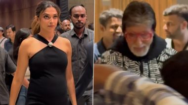 Kalki 2898 AD Pre-Release Event: Amitabh Bachchan Displays Chivalry As He Helps Pregnant Deepika Padukone Onto the Stage (Watch Video)