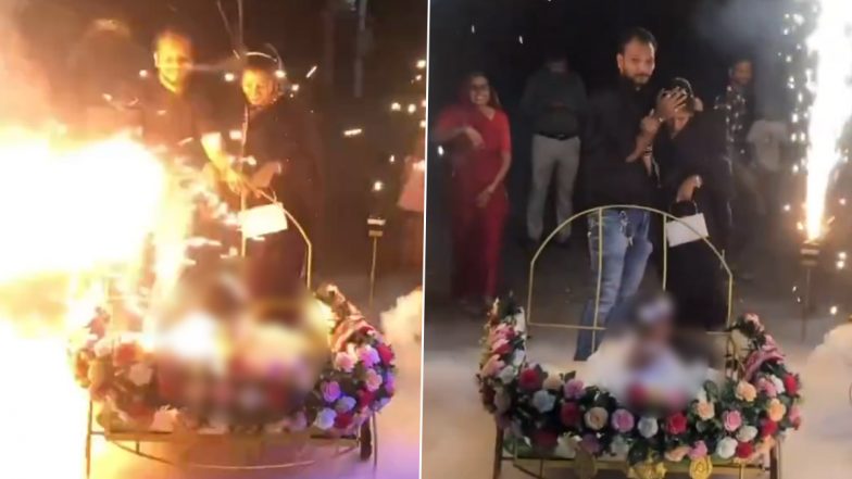 Irresponsible Parenting? Girl Cries, Mother Suffers Injury as Sparkle Gun and Fireworks Begin Around Them at Event, Viral Video Draws Angry Reactions