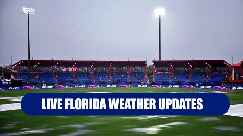 Lauderhill Florida Weather Updates Live, USA vs IRE T20 World Cup 2024: Toss Delayed Due to Wet Outfield, Rain Forecast for Later | 🏏 LatestLY