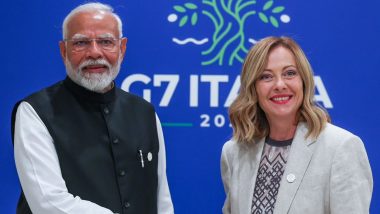 PM Narendra Modi, Italian Counterpart Meloni Discuss Defence and Security Cooperation in Italy on Sidelines of G7 Summit 2024 (See Pics and Video)