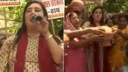 Water Crisis in Delhi: BJP Holds 'Matka Phod' Protest Against AAP Government, MPs Kamaljeet Sehrawat, Bansuri Swaraj Participate (Watch Video)