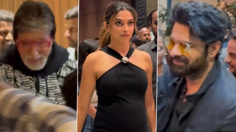 Kalki 2898 AD Pre-Release Event: Prabhas, Mom-To-Be Deepika Padukone, Amitabh Bachchan and Kamal Haasan Attend Grand Celebration in Mumbai (Watch Videos & Pics)