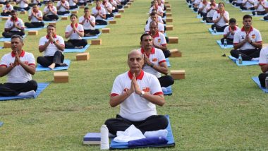 International Yoga Day 2024: Yoga is India's Pride as World Adopting Our Cultural Heritage, Says Rajnath Singh (See Pics)