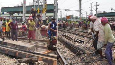 Kolkata: Several Trains Cancelled for Infrastructure Upgrade Work at Sealdah, Passengers Face Hardship (See Pics)