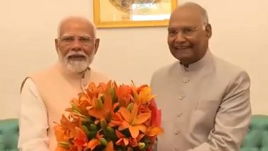 Narendra Modi 3.0 Govt Formation: PM Narendra Modi Meets Former President Ram Nath Kovind Before Staking Claim To Form Government (Watch Video)