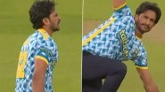Pacer Hasan Ali Injures Himself as He Performs &lsquo;Generator Celebration&rsquo; During Warwickshire vs Nottinghamshire Vitality Blast T20 2024 Match (Watch Video) &nbsp;