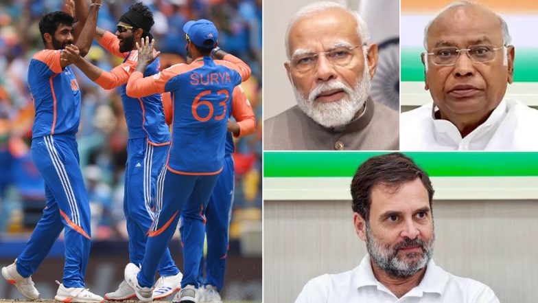 India Win ICC T20 World Cup 2024: PM Narendra Modi Shares Video Wishing Indian Cricket Team After Men in Blue Clinch T20 WC Title, Rahul Gandhi and Mallikarjun Kharge Also Extend Wishes