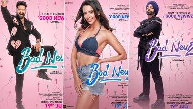 Bad Newz: Makers Drop Vibrant New Posters of Vicky Kaushal, Triptii Dimri and Ammy Virk As They Announce Trailer Release Date (View Post)