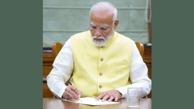 PM Narendra Modi Signs First File for Farmers' Welfare Scheme, PM Kisan Nidhi, After Assuming Office for Third Term (Watch Video)