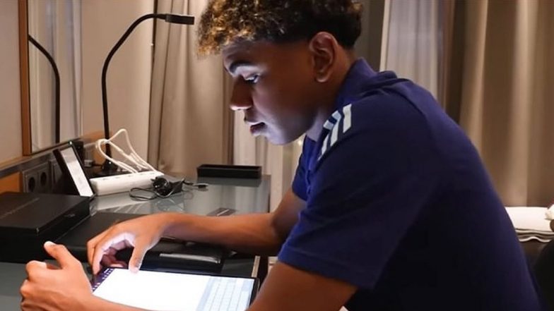 Lamine Yamal, 16-Year-Old Footballer, Seen Doing Homework After Helping Spain Register Win Over Croatia in UEFA Euro 2024 (See Pics)