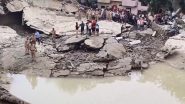 Uttar Pradesh: Two Killed, Many Injured As Water Tank Collapses in Mathura, Rescue Efforts Underway (Watch Video)