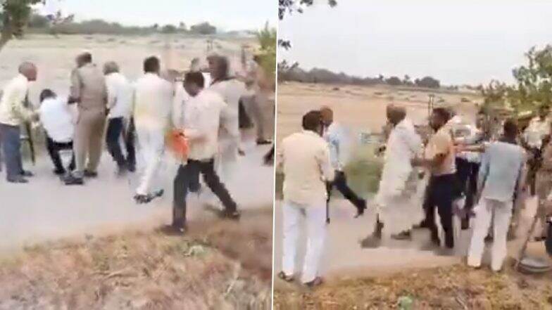 Uttar Pradesh: Tehsildar Lalta Prasad Slapped Twice During Argument Over Land Dispute in Firozabad, Two Arrested After Video Goes Viral