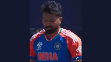 Hardik Pandya Gives Smirky Look After Picking Up Shadab Khan’s Wicket During Ind vs Pak ICC T20 World Cup 2024 Match, Video Goes Viral