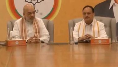 Home Minister Amit Shah Holds Maharashtra BJP Core Group Meeting at Delhi (Watch Video)