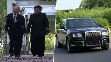 Vladimir Putin Drives Kim Jong Un in Russian-Built Aurus Luxury Limousine, Gifts Him One Too (Watch Videos)