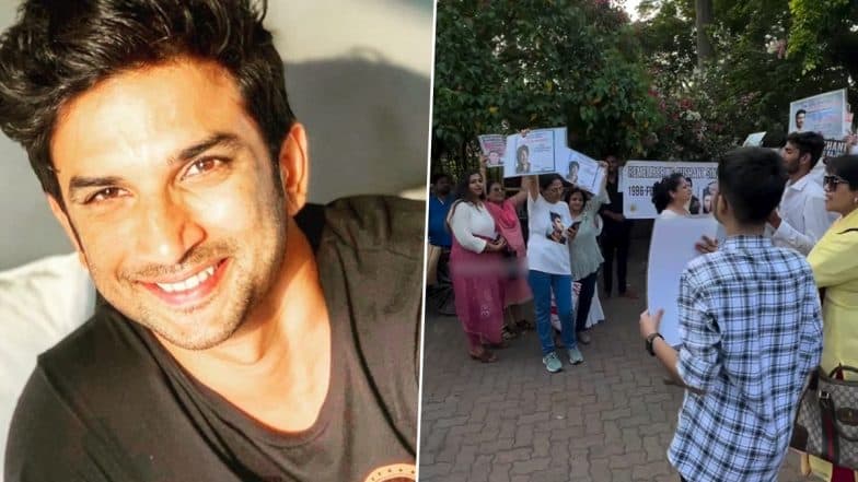 Sushant Singh Rajput Death Anniversary: SSR Fans Protest Outside His Mumbai Residence As They Demand Justice for Their Beloved Star; Video Goes Viral – WATCH