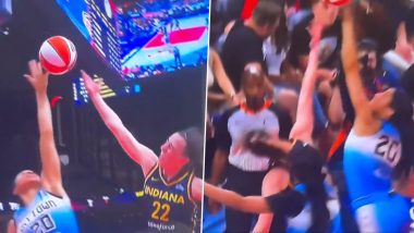 Angel Reese vs Caitlin Clark Rivalry Takes Ugly Turn as Chicago Sky Forward Penalised With Fragrant 1 Foul for Hitting Indiana Fever’s Guard on Head During WNBA 2024 Regular Season Game (Watch Video)