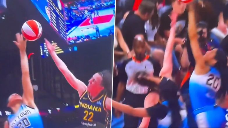 Angel Reese vs Caitlin Clark Rivalry Takes Ugly Turn as Chicago Sky Forward Penalised With Fragrant 1 Foul for Hitting Indiana Fever’s Guard on Head During WNBA 2024 Regular Season Game (Watch Video)