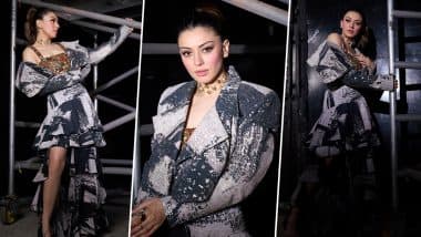 Hansika Motwani Slays Chic Look in Bomber Jacket and Matching Skirt, Fashionable Pictures Will Inspire Your Wardrobe