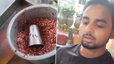 Cockroach in Anar Juice: Man Finds Cockroaches in Pomegranate Being Used to Make Juice at Greater Noida Shop, Police React to Viral Video