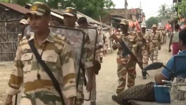 West Bengal Lok Sabha Election Results 2024: Security Forces Carry Out Flag March in Sandeshkhali Ahead of Counting Day (Watch Video)