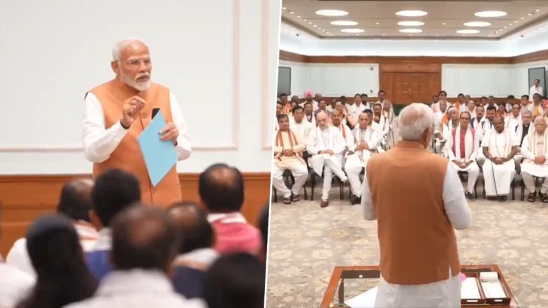 Modi Govt 3.0 Cabinet Formation: Probable Cabinet Ministers Convene at PM-Designate Narendra Modi’s Residence for Tea Meeting Ahead of Oath-Taking Ceremony (Watch Video)