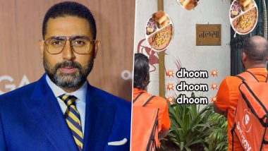 Abhishek Bachchan Goes 'Dhoom Machale' After Swiggy Partners Deliver the 'Yummiest' Misal Pav at Jalsa (Watch Video)