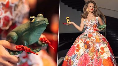 Natasha Poonawalla Carries Quirky JW Anderson Frog Clutch to Amp Up Her Floral Sticker Dress, Here’s What You Should Know About the Viral Fashion Accessory