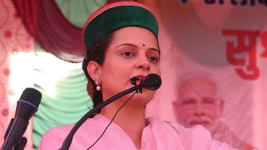 Kangana Ranaut Remarks on Farmers’ Protest: AAP Holds Protest in Haryana Against BJP MP for Claiming ‘Rapes Happened During Farmers Stir’ (Watch Video)