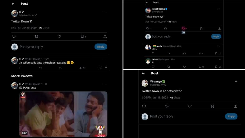 X Outage or Jio Services Down? 'Twitter Down' Messages Go Viral as Netizens Flock to X for Answers As Micro-Blogging Platform Goes Dark for Jio Users