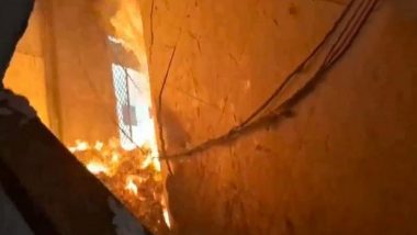 Delhi Fire: Massive Blaze Erupts at Three-Storey Factory in Shahdara (Watch Video)