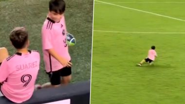 Lionel Messi’s Son Mateo Spotted Playing American Football with Teammates in Inter Miami Academy, Video Goes Viral