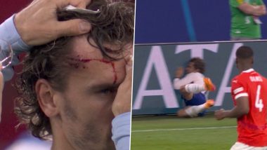 Antoine Griezmann Suffers Head Injury After Crashing Into Advertising Board During Austria vs France UEFA Euro 2024 Match (See Pics)