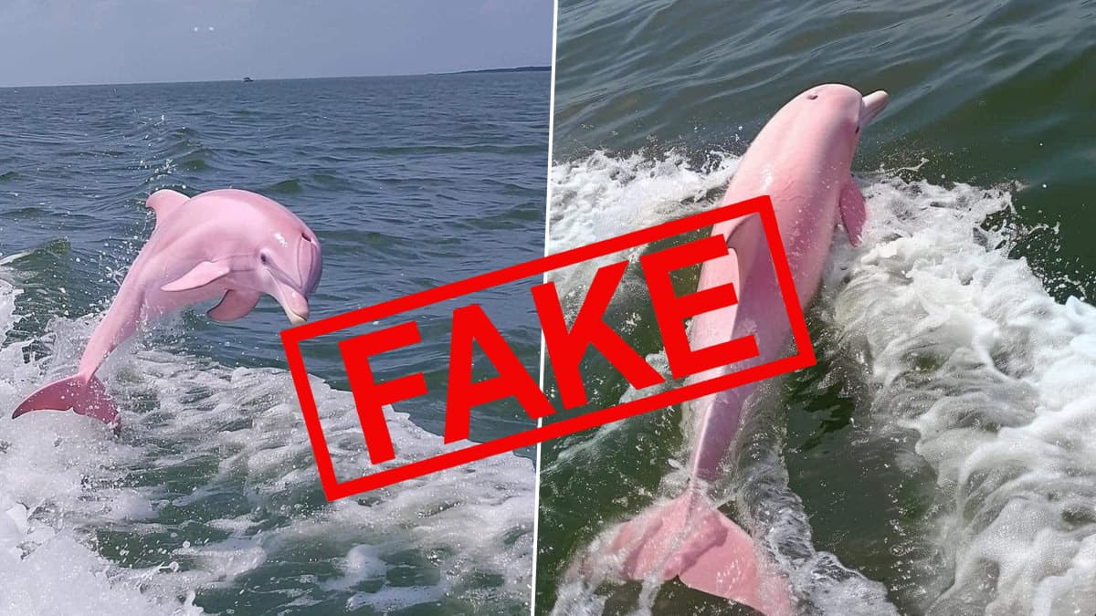 Fact Check News Fake Claim Of Sighting Of Pink Dolphin Off North