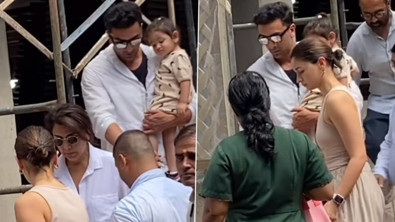 Alia Bhatt and Ranbir Kapoor Visit Their Under-Construction Bandra Home With Daughter Raha (Watch Video)