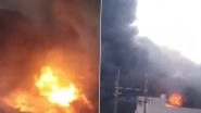 Madhya Pradesh Fire: Massive Blaze Erupts at Chemical Factory in Vidisha, No Casualties; Videos Show Thick Smoke Billowing From Building